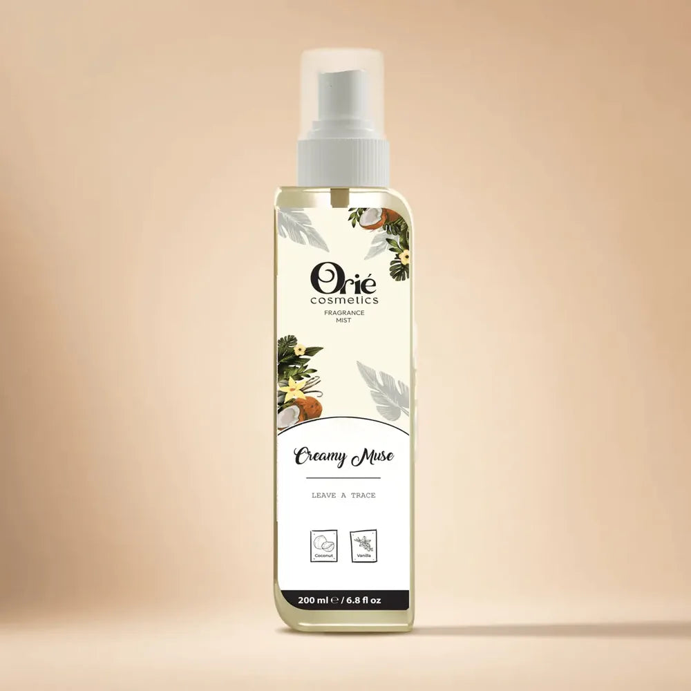 Orie Cosmetics Creamy Muse Fragrance Mist 200ml – Coconut & Vanilla scent spray bottle